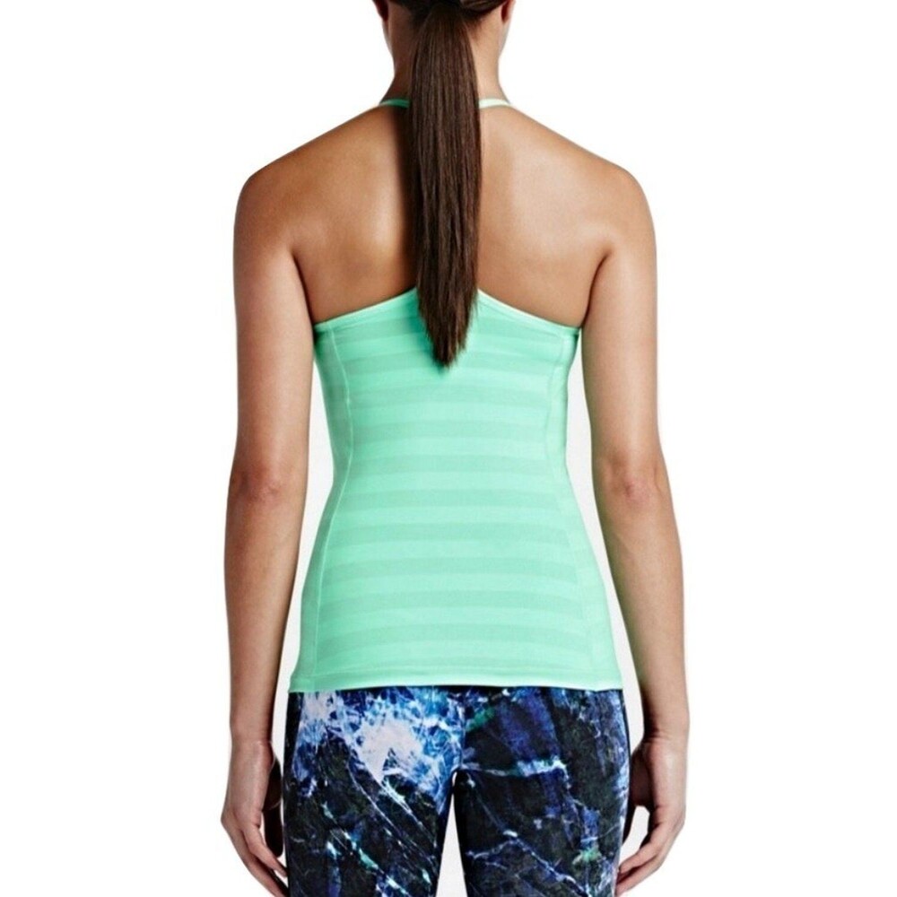 NWT New Womens Nike L Top Mint Green Gray Bra Dri Fit Yoga Pilates Barre Workout